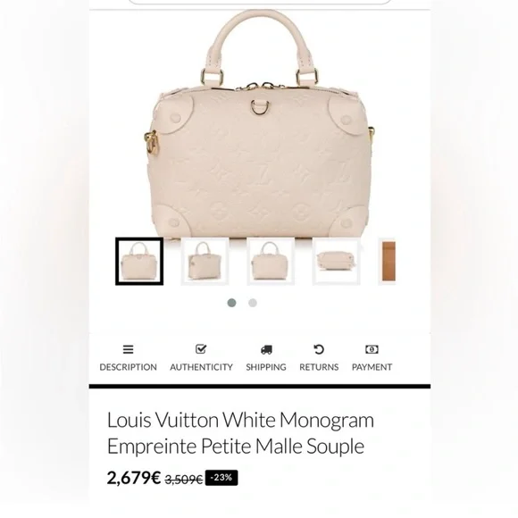 Louis Vuitton white monogram empriente petite Malle Souple - Picture 12 of 12